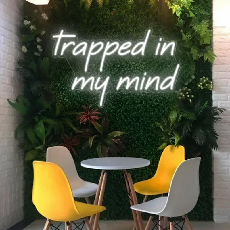 Trapped In My Mind Neon Sign  Personalized Mirror S  