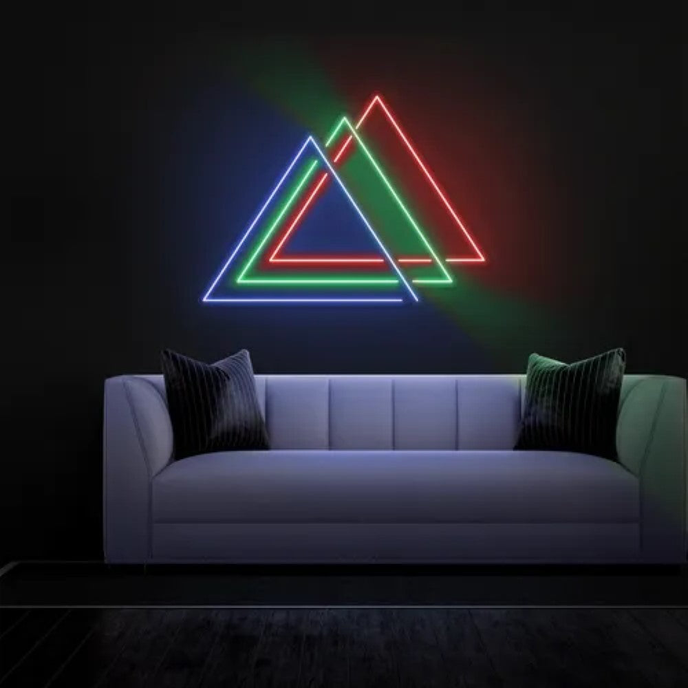 Triangular Neon Sign  Personalized Mirror S  