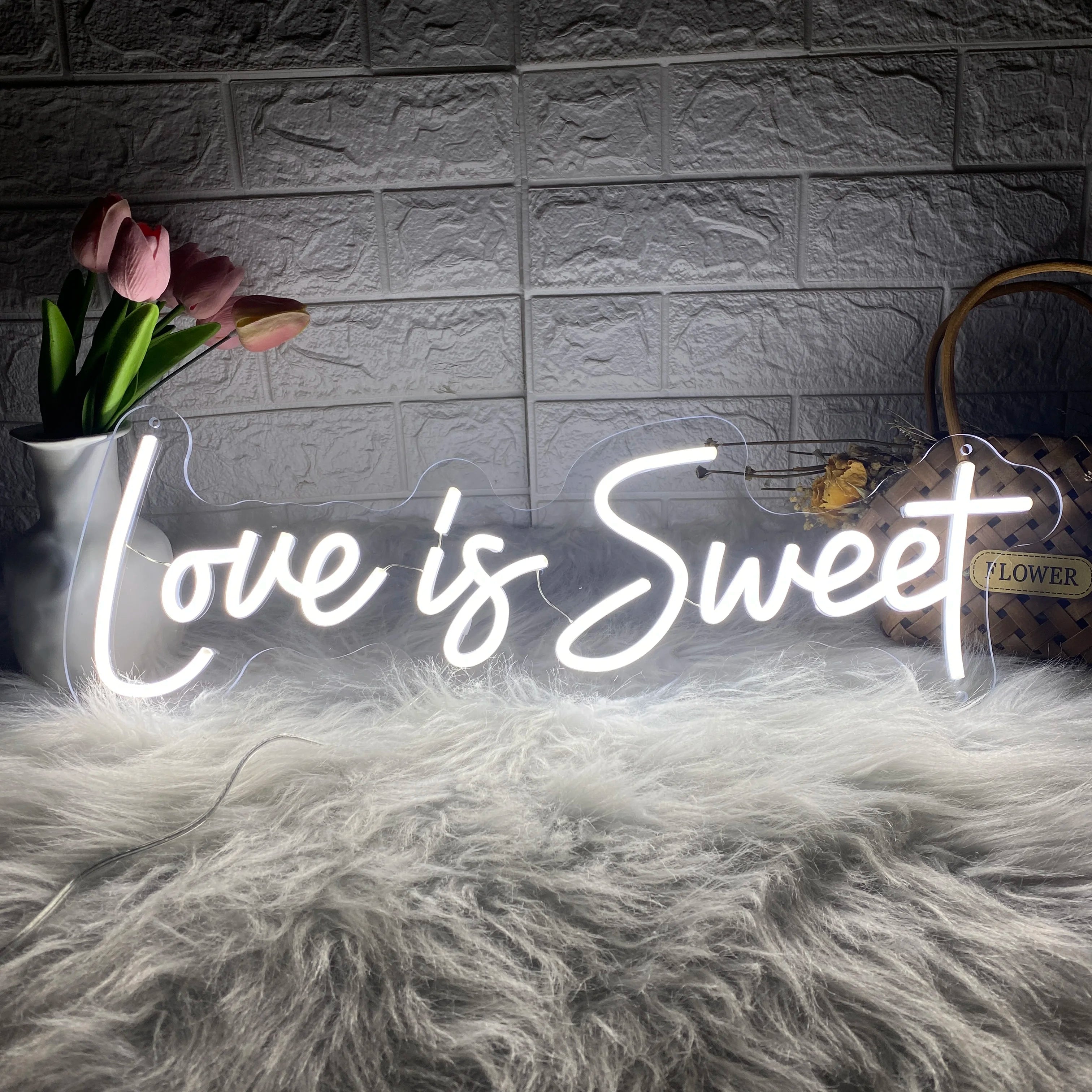 Valentine Season Neon Led Sign  Personalized Mirror White Sweet 