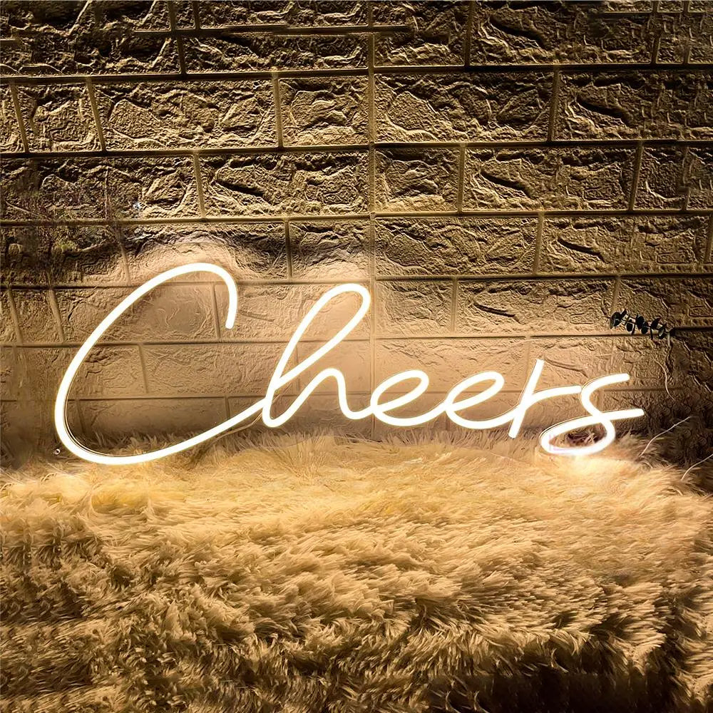 Wall Hanging Decor Neon Lights  Personalized Mirror Cheers  