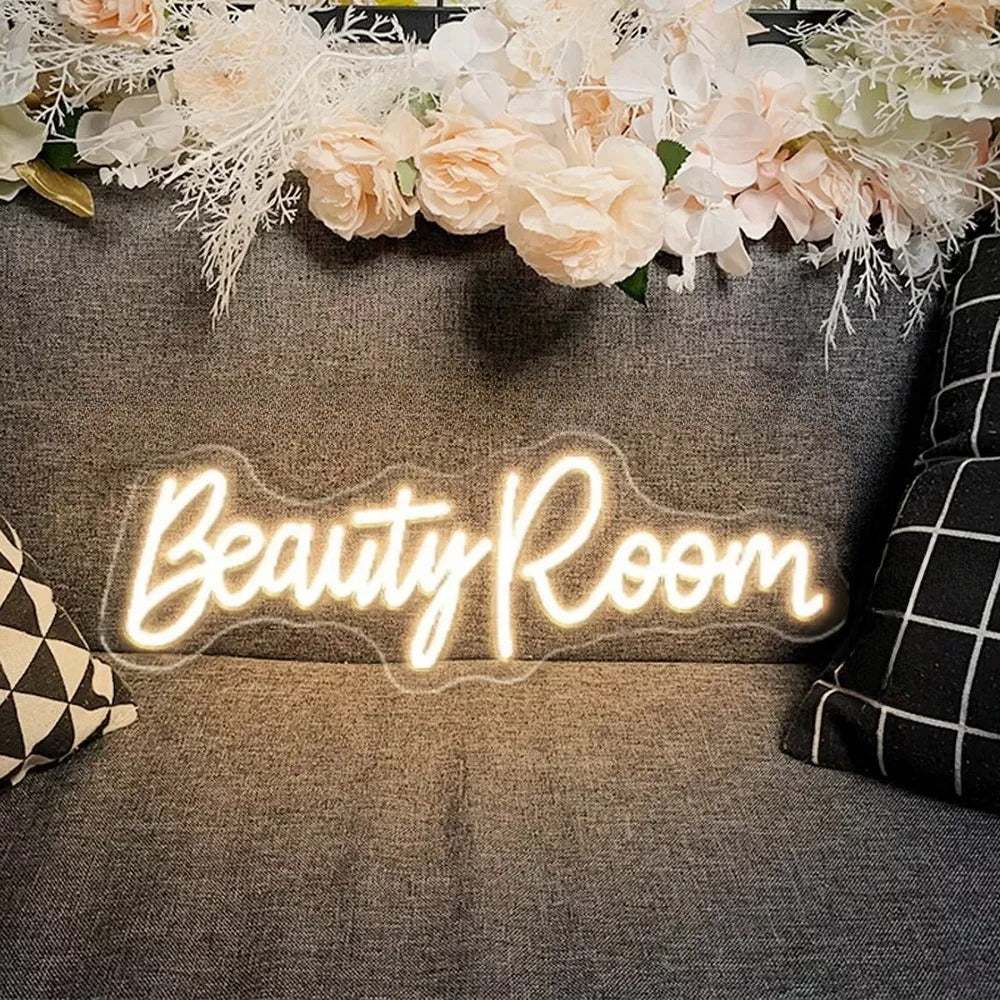 Wall Hanging Salon Neon Led Sign  Personalized Mirror Beauty Room  