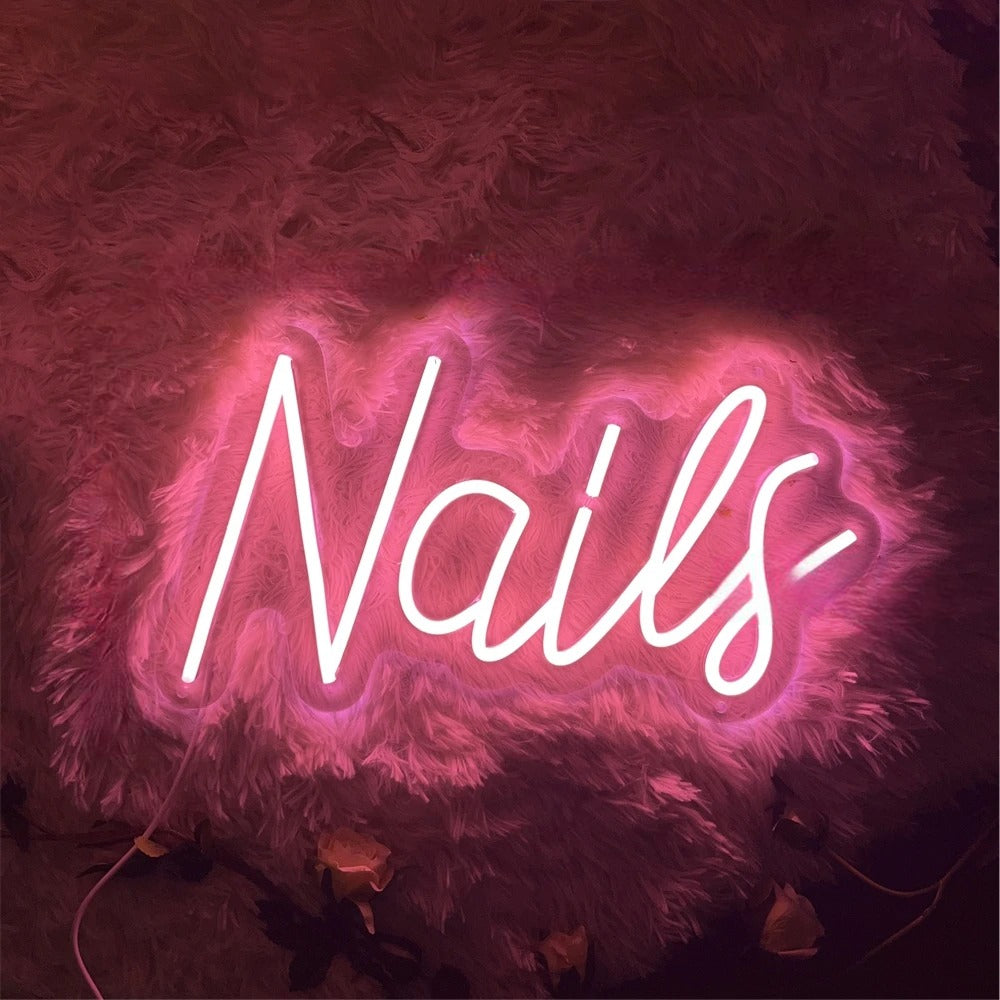 Wall Hanging Salon Neon Led Sign  Personalized Mirror Nails  