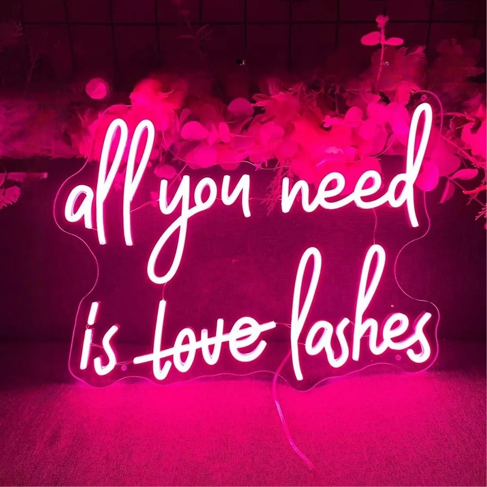 Wall Hanging Salon Neon Led Sign  Personalized Mirror All You Need Printed  