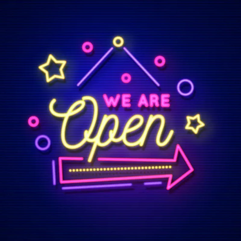 We Are Open Hanging Neon Sign  Personalized Mirror S  