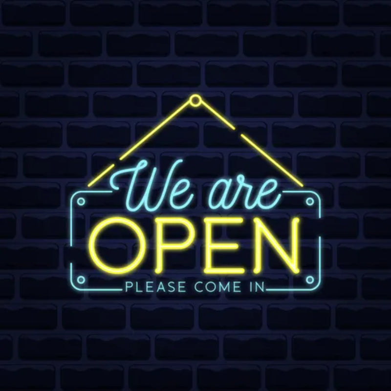 We Are Open Neon Sign  Personalized Mirror S  