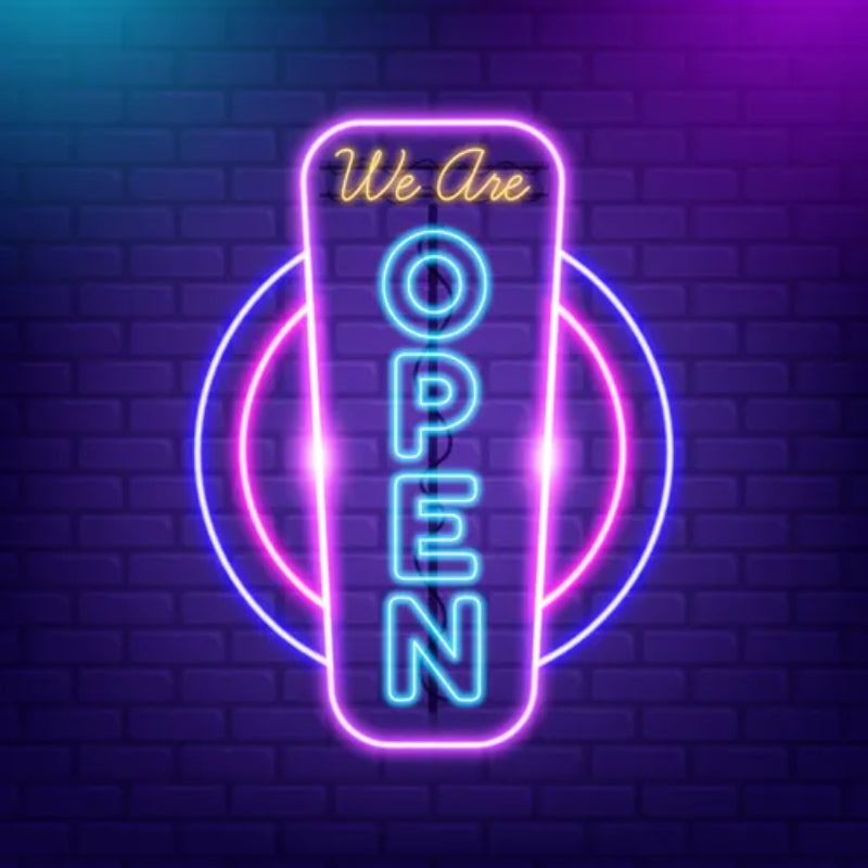 We Are Open Neon Sign  Personalized Mirror S  