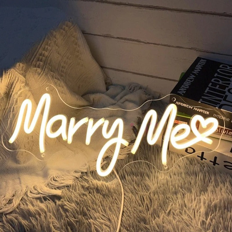 Wedding Decor Led Sign  Personalized Mirror Marry Me  