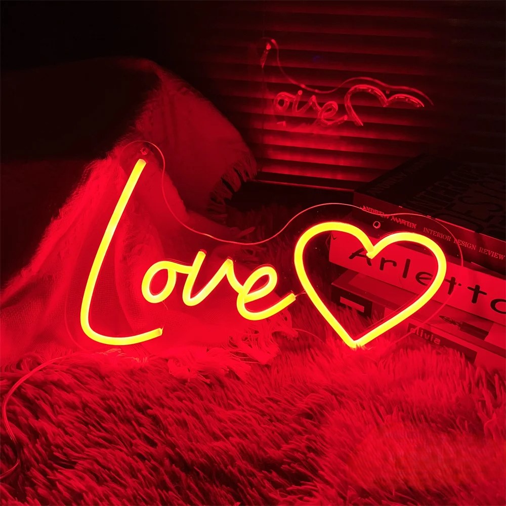 Wedding Decoration Neon LED Sign  Personalized Mirror White 35x20cm 