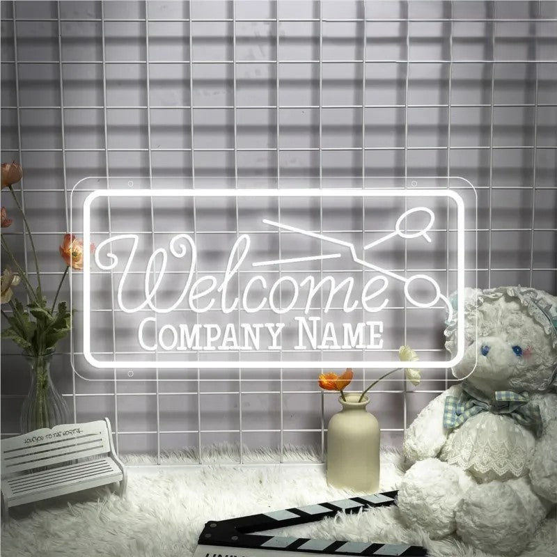 Welcome Room Neon Led Sign  Personalized Mirror White  