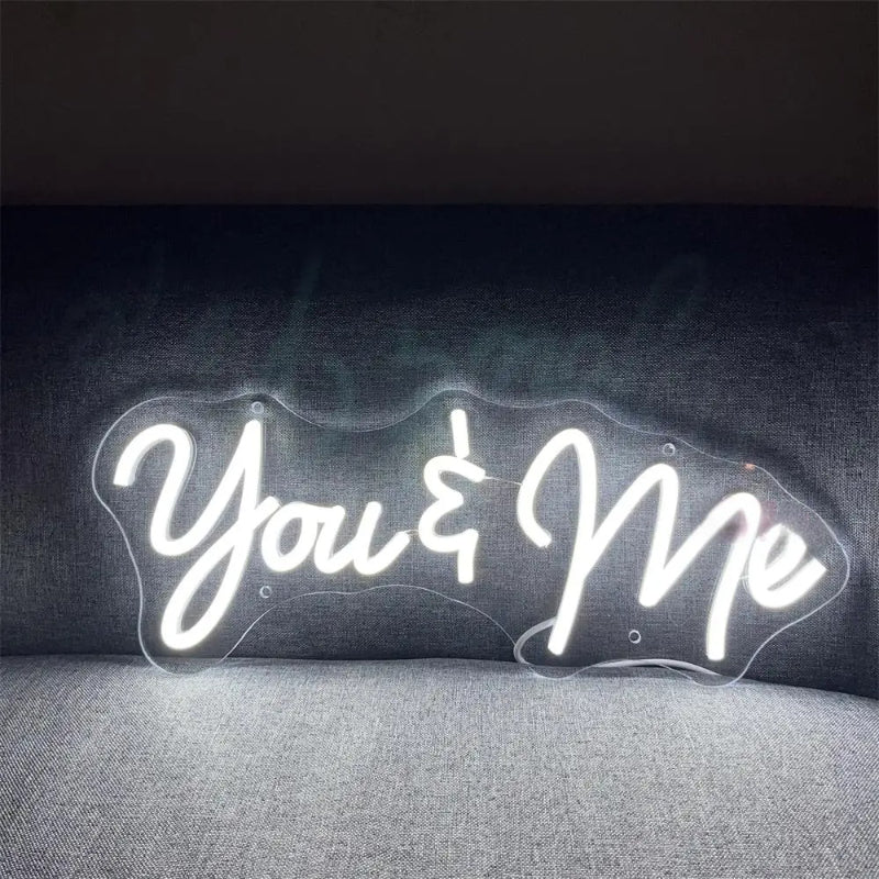 You And Me Neon Led Sign  Personalized Mirror   