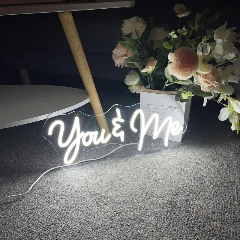 You And Me Neon Led Sign  Personalized Mirror White 40x16 CM 