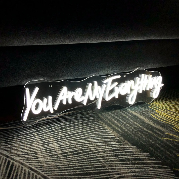 Glowing Affection You Are My Everything Neon Sign  Personalized Mirror White  