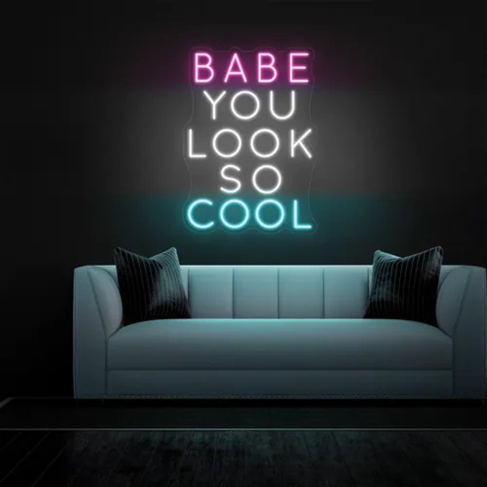 Neon Sign Feature You Look So Cool  Personalized Mirror S  