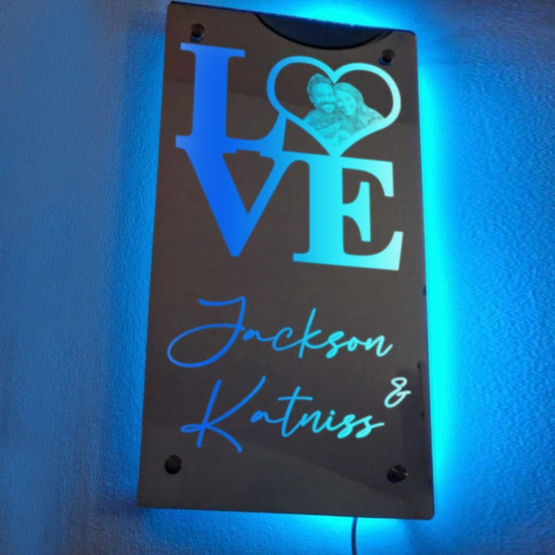 Photo And Name Personalized LED Light Mirror  Name Mirror   