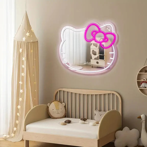 Charming Kitty Design Mirror  Personalized Mirror   