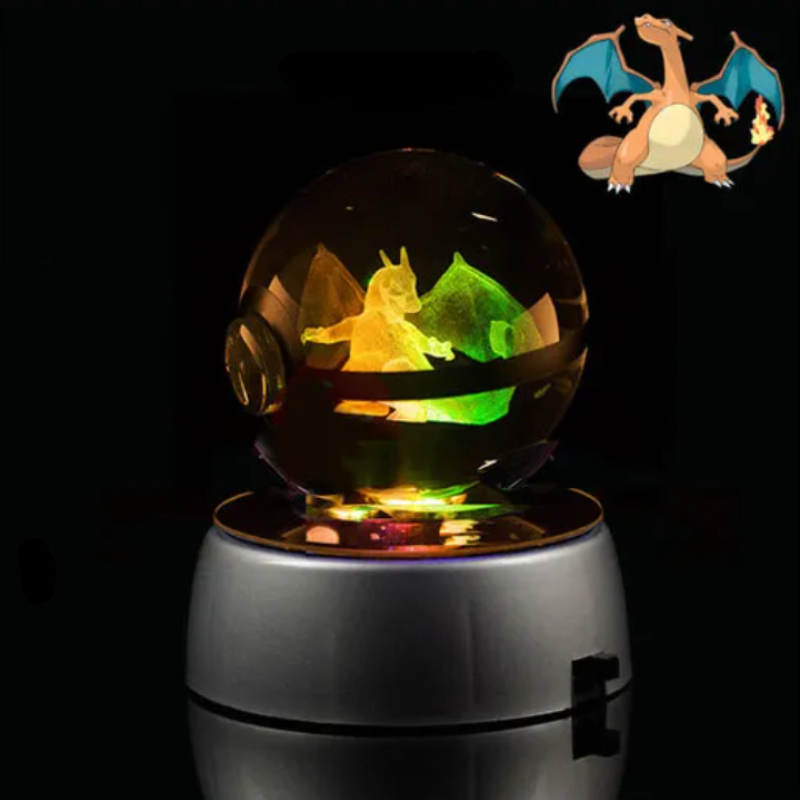 Pokémon Characters Crystal Ball Nightlight  Personalized Mirror Charizard  