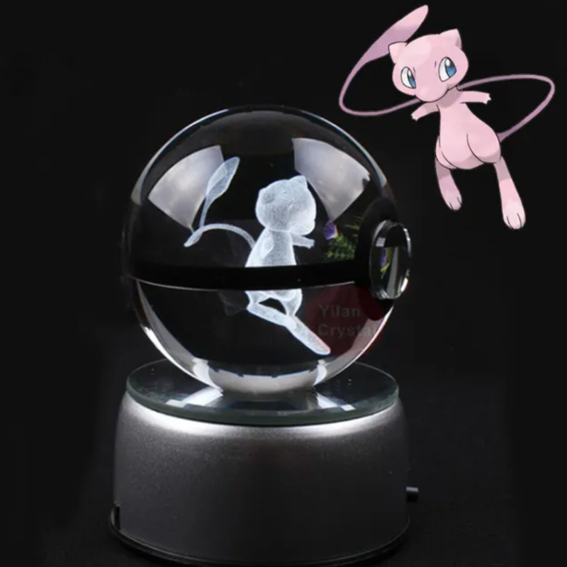 Pokémon Characters Crystal Ball Nightlight  Personalized Mirror Mew  