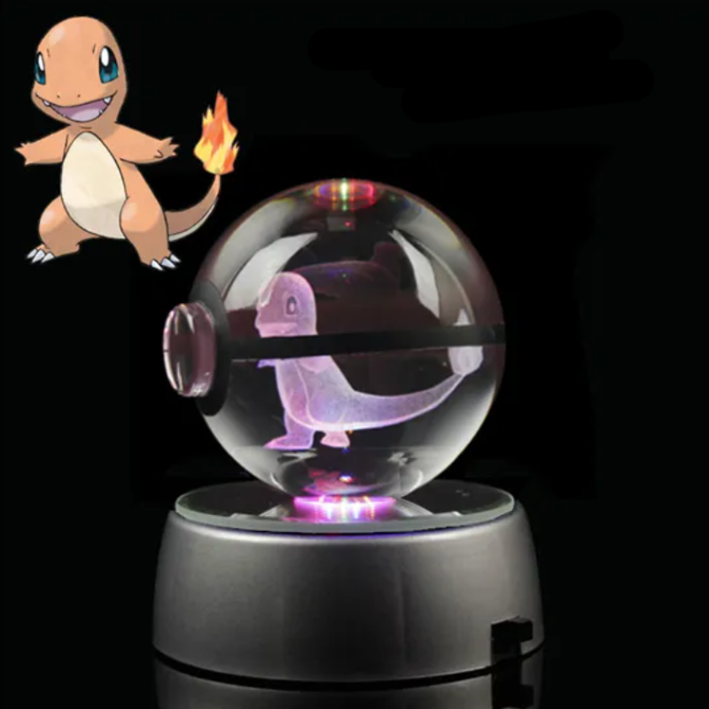 Pokémon Characters Crystal Ball Nightlight  Personalized Mirror Charmander  