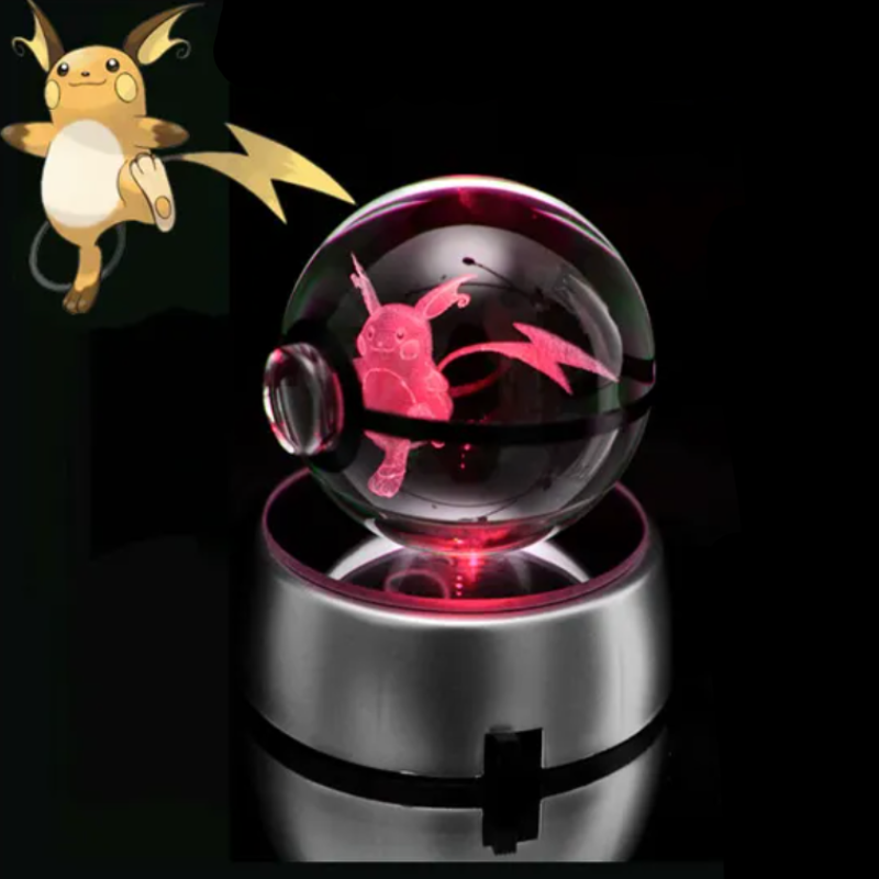 Pokémon Characters Crystal Ball Nightlight  Personalized Mirror Raichu  