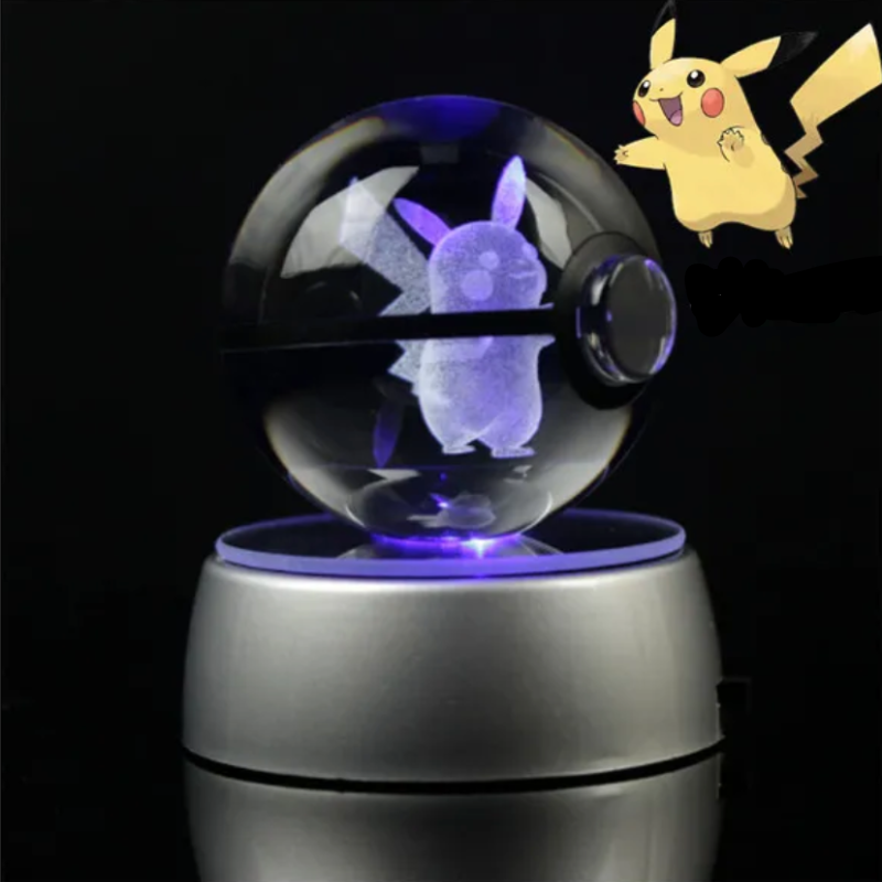 Pokémon Characters Crystal Ball Nightlight  Personalized Mirror Pikachu  