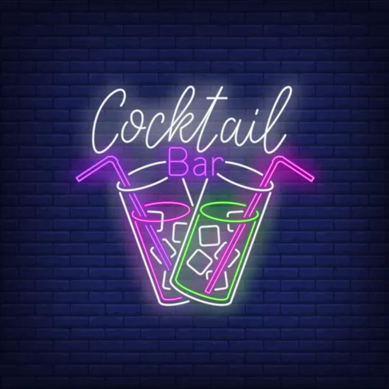 Cocktail Theme Neon Sign Board  Personalized Mirror S  