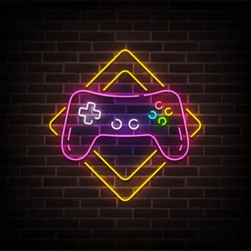 Joystick Neon Sign For Gamers  Personalized Mirror S  