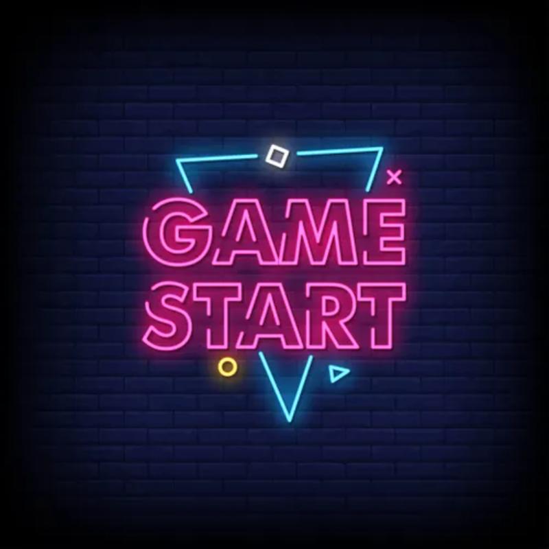 Game Start Neon Sign  Personalized Mirror S  