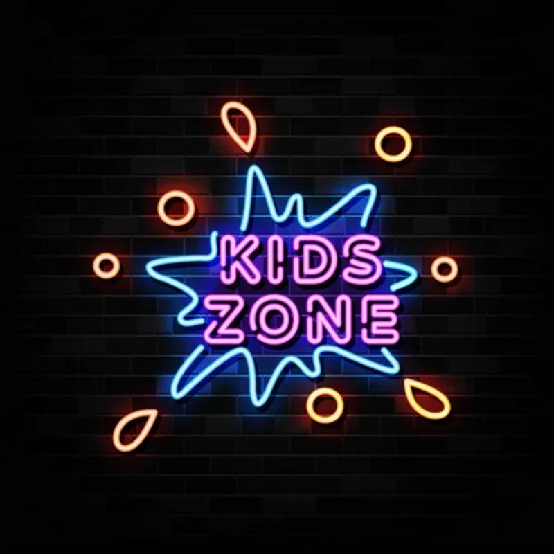 Vibrant Kids Zone Neon Sign  Personalized Mirror S  