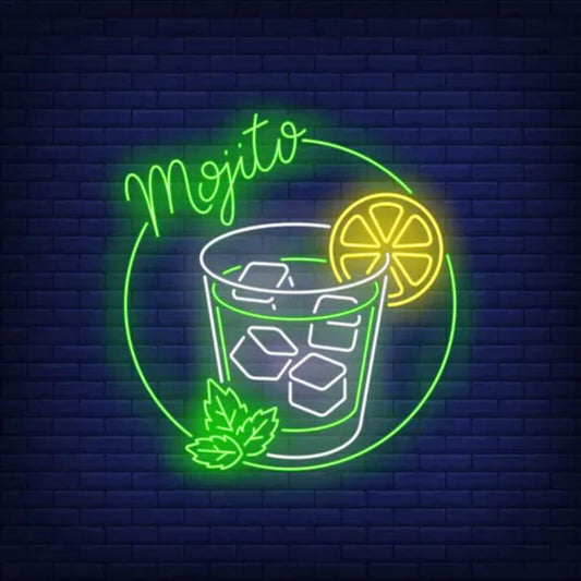 Mojito Drink Neon Sign  Personalized Mirror S  