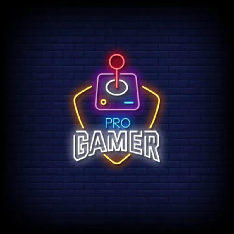 Pro Gamer Joystick Neon Sign  Personalized Mirror S  