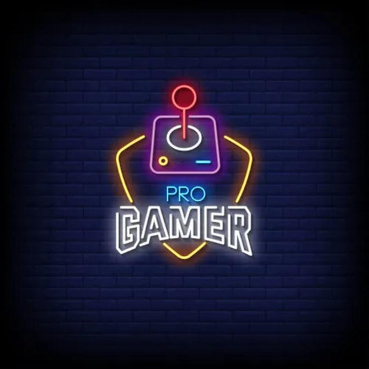 Pro Gamer Joystick Neon Sign  Personalized Mirror S  