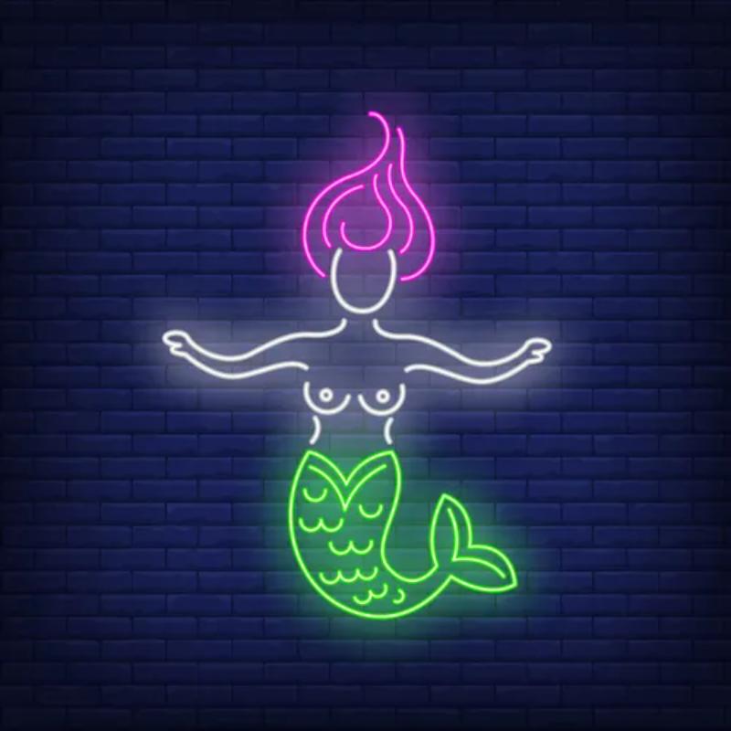 Mermaid Neon Sign  Personalized Mirror S  