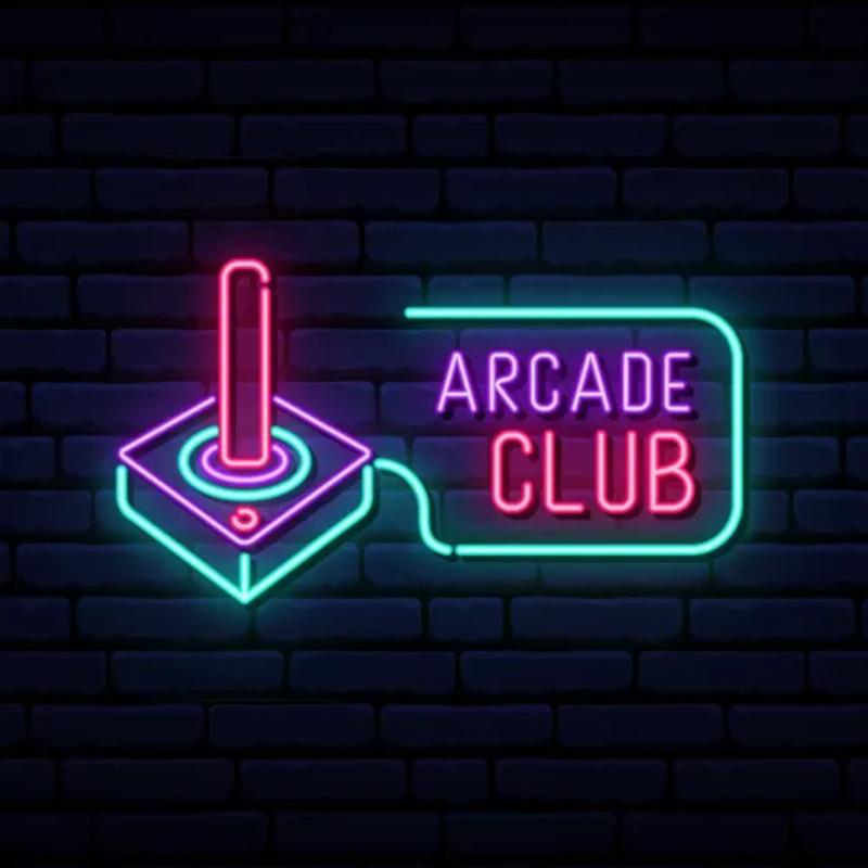 Retro Joystick Arcade Club Neon Sign  Personalized Mirror S  