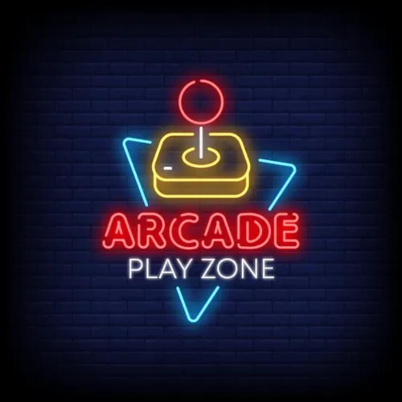 Arcade Play Zone Neon Sign  Personalized Mirror S  