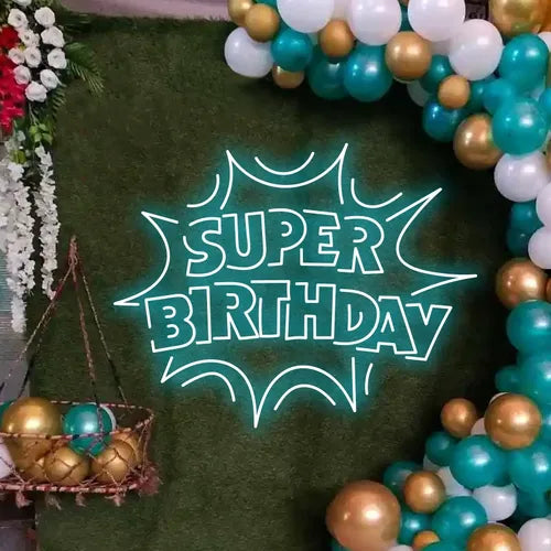 Super Birthday Neon Sign  Personalized Mirror S  