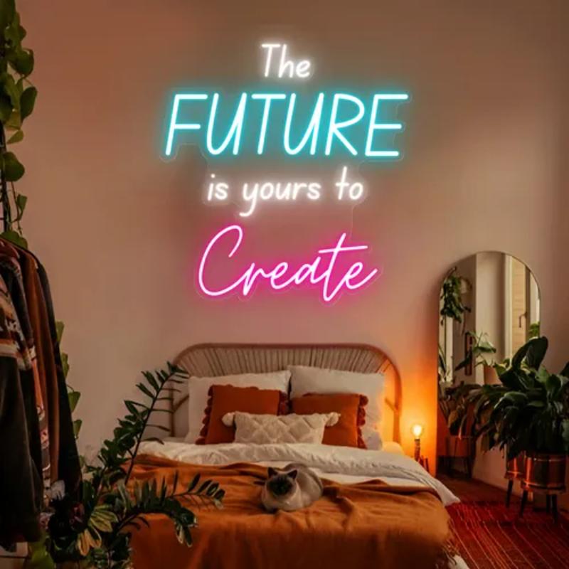 The Future Is Yours To Create Neon Sign  Personalized Mirror S  