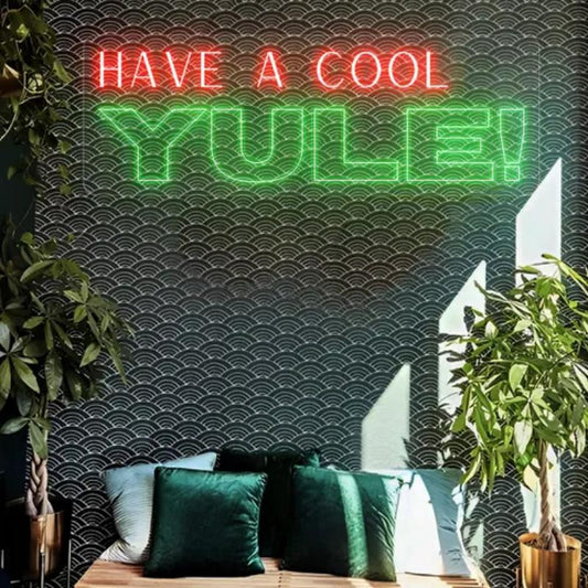 Have A Cool Yule Neon Sign  Personalized Mirror S  