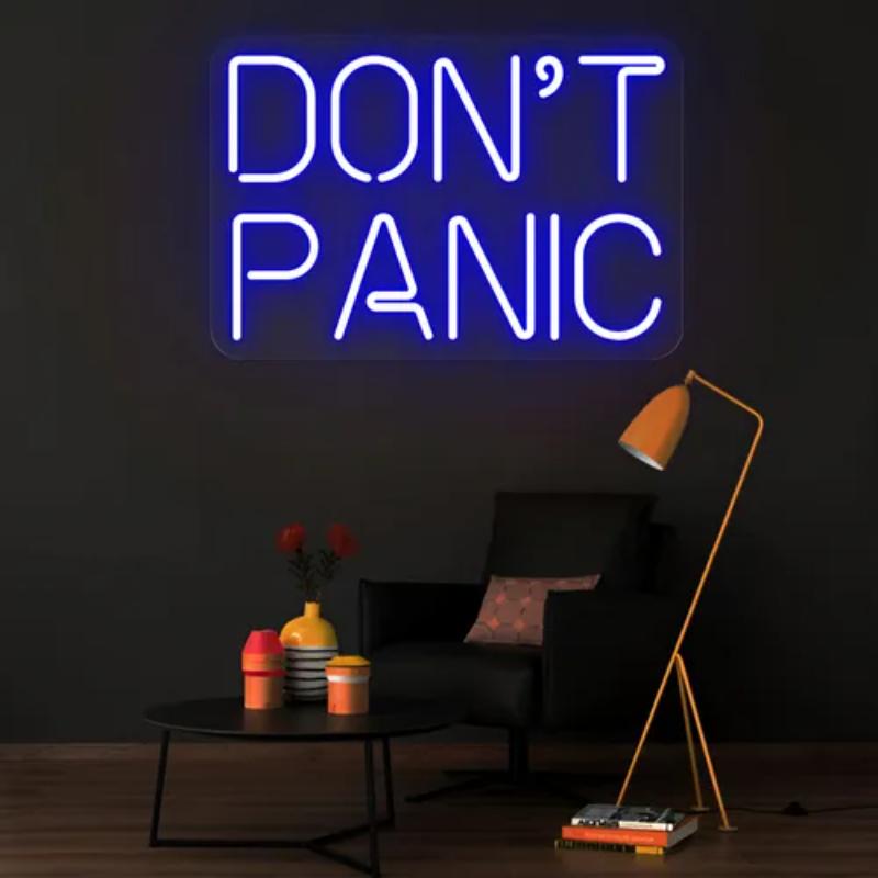 Neon Wall Sign Dont Panic  Personalized Mirror S  