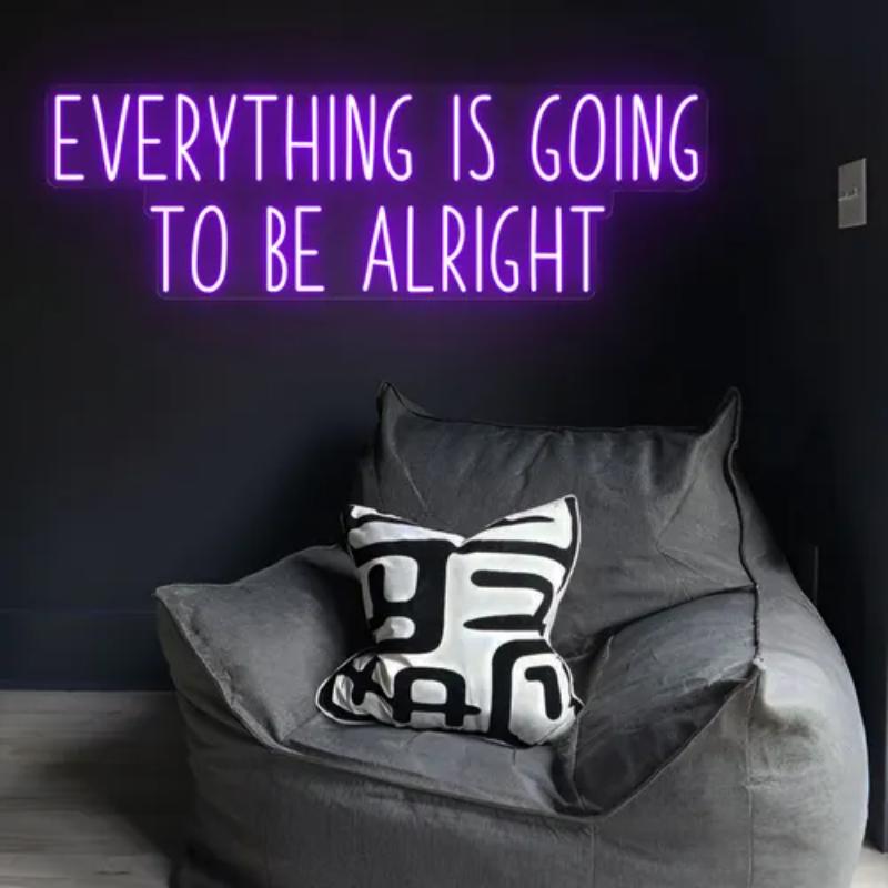 Everything Is Going To Be Alright Neon Sign  Personalized Mirror S  