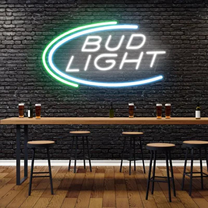 Bud Light Neon Sign  Personalized Mirror S  