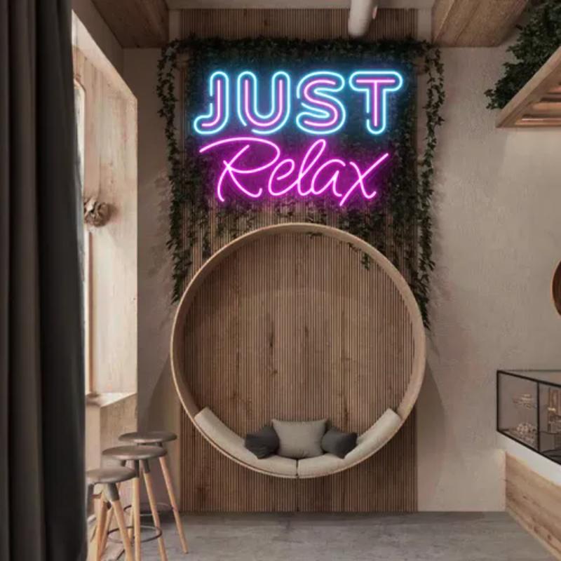 Just Relax Neon Sign  Personalized Mirror S  