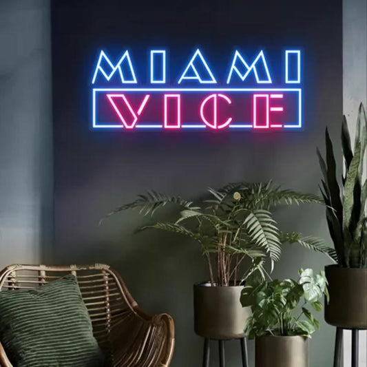 Miami Vice Neon Sign  Personalized Mirror S  