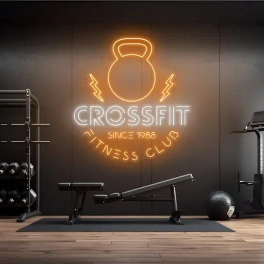 Crossfit Fitness Club Neon Sign  Personalized Mirror S  