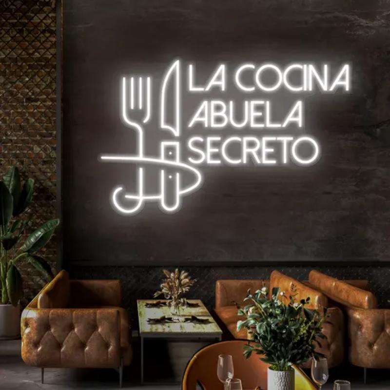 Restaurant Neon Sign  Personalized Mirror M  